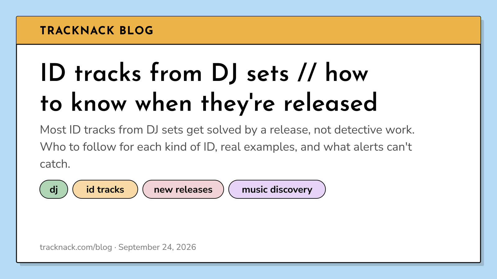 ID tracks from DJ sets // how to know when they're released