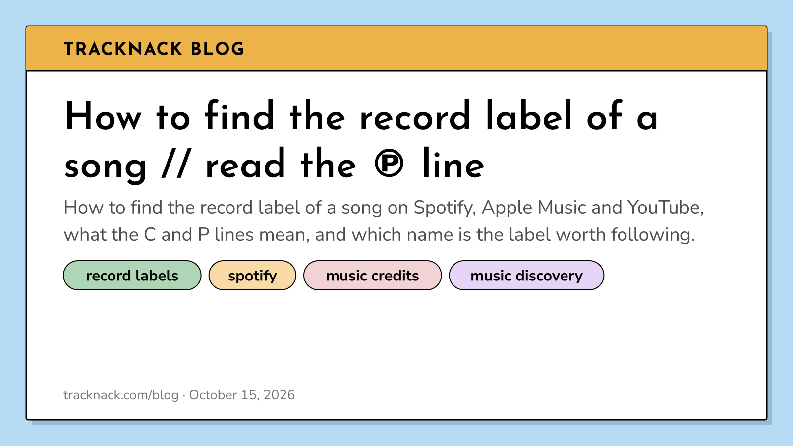 How to find the record label of a song // read the ℗ line