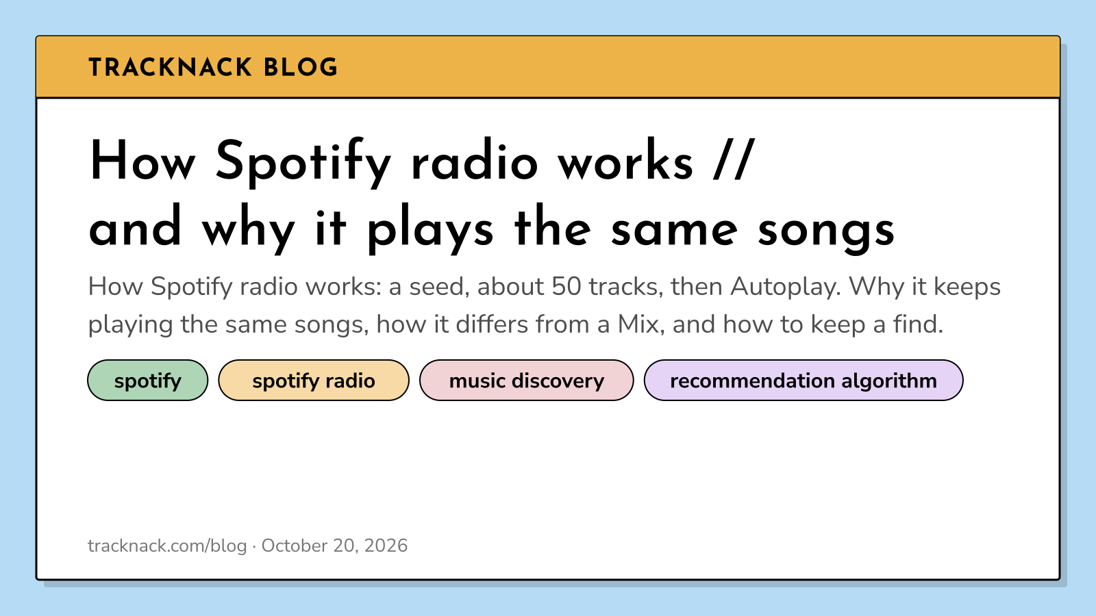 How Spotify radio works // and why it plays the same songs