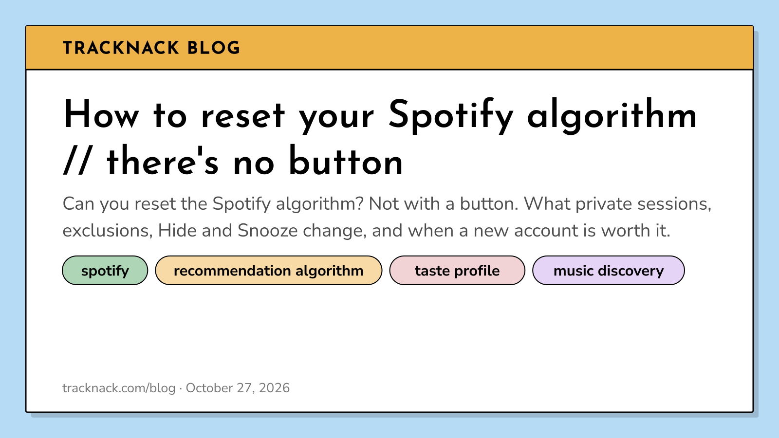 How to reset your Spotify algorithm // there's no button