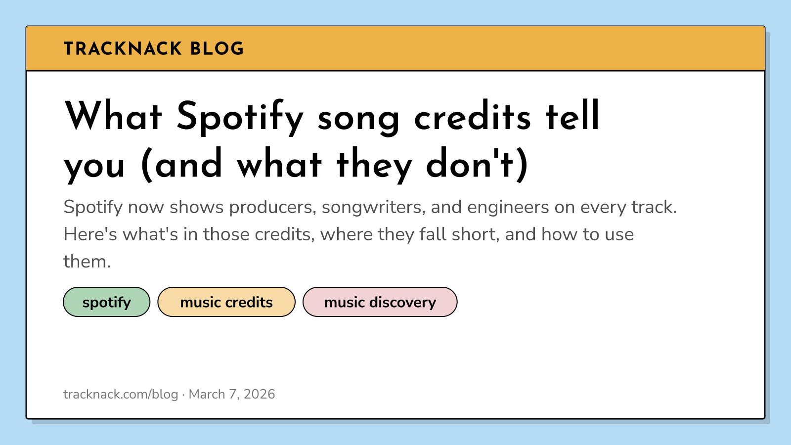 What Spotify song credits tell you (and what they don't)